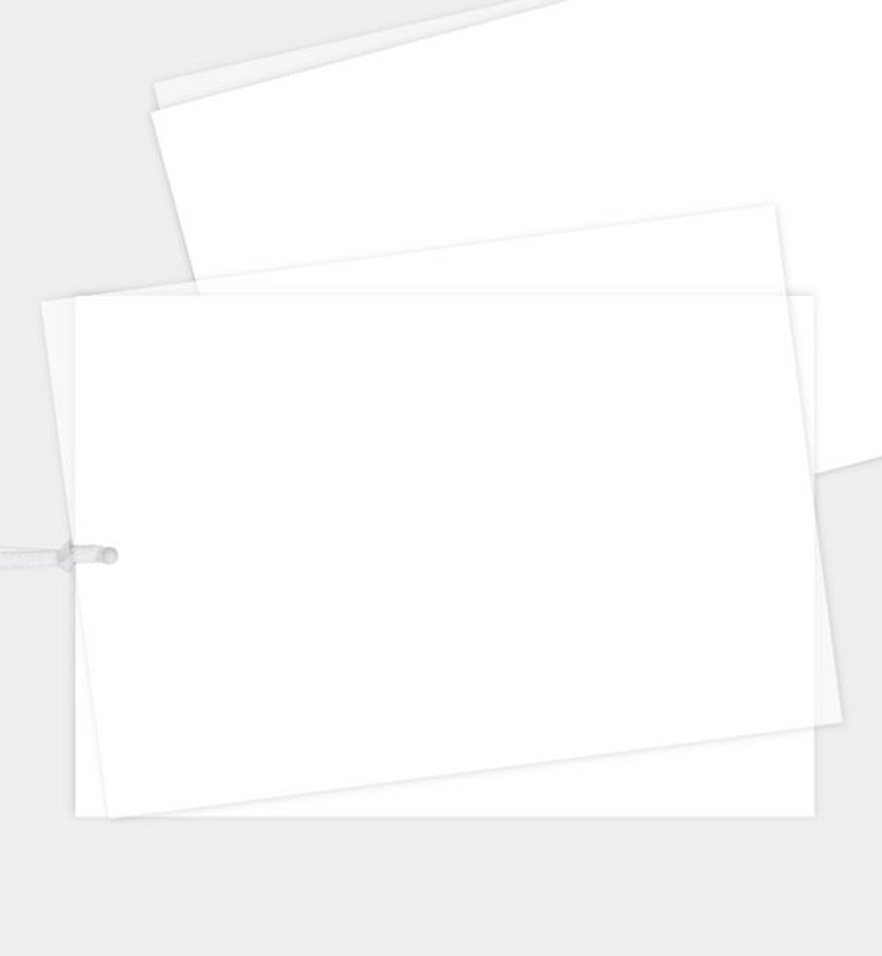 Einladungskarte Allgemein Postkarte quer mit Transparentpapier