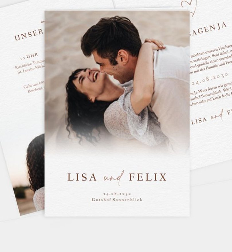 Einladungskarte Hochzeit Our Romance