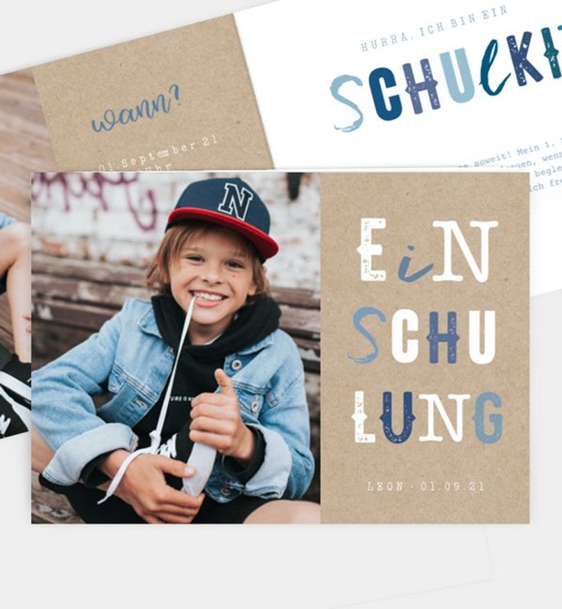 Einladungskarte Einschulung Cool Kids · Vintage