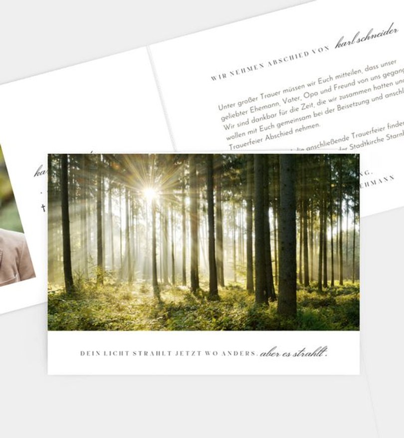 Trauerkarte Trauer Waldfrieden