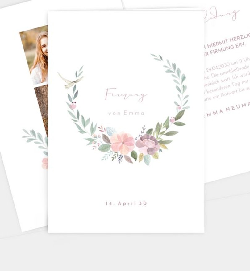 Einladungskarte Firmung Im Garten Gottes