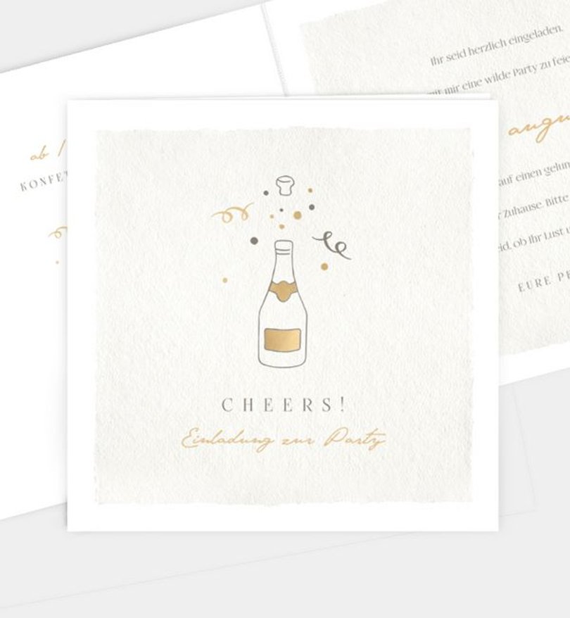 Einladungskarte Party Champagne