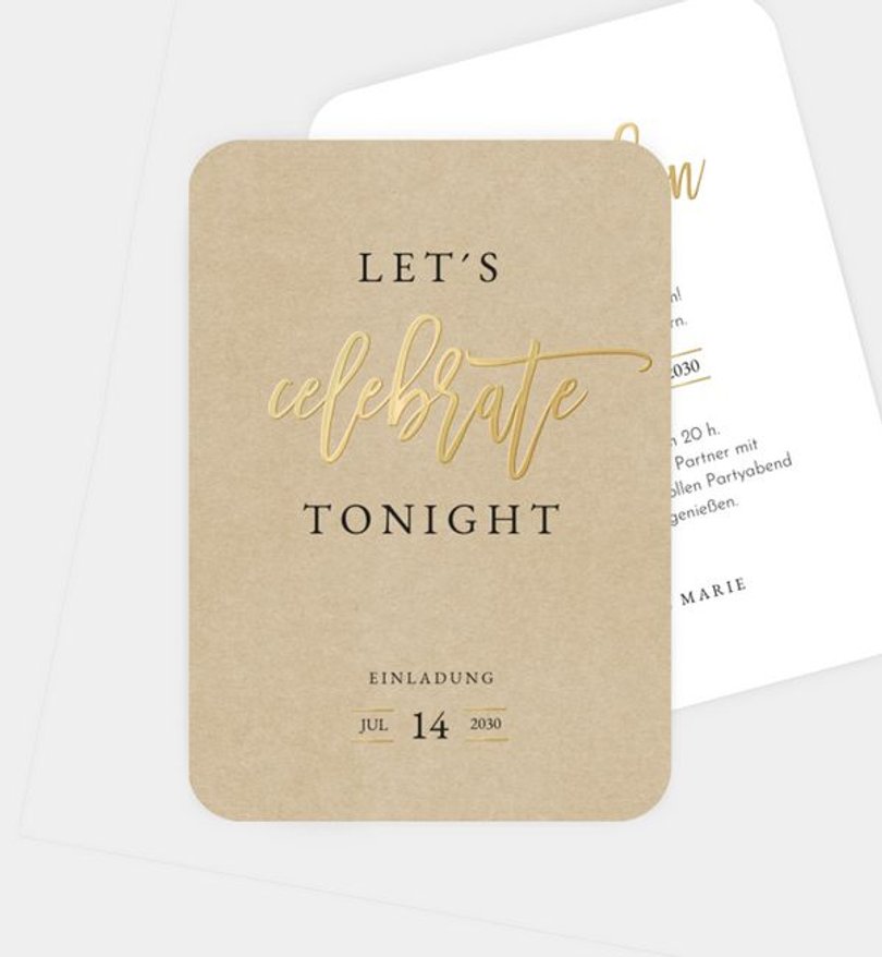 Einladungskarte Party Gold-Crafty