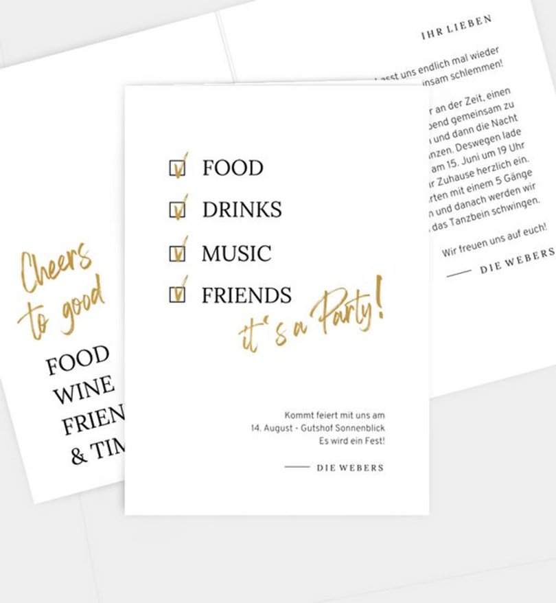 Einladungskarte Party Checkliste