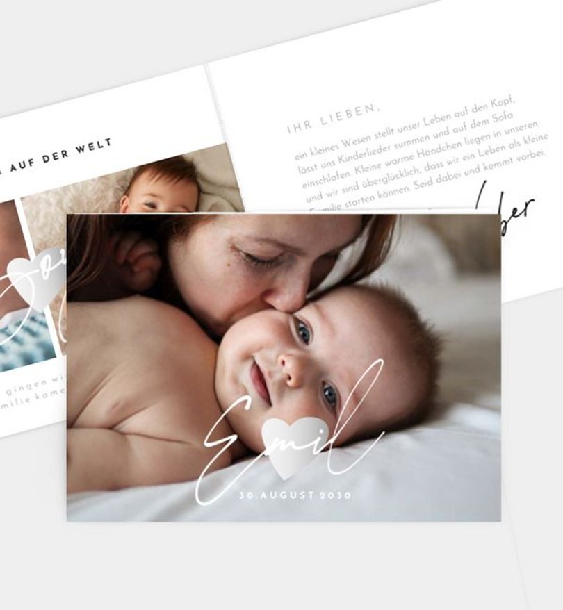 Geburtsanzeige Geburt Herzstück