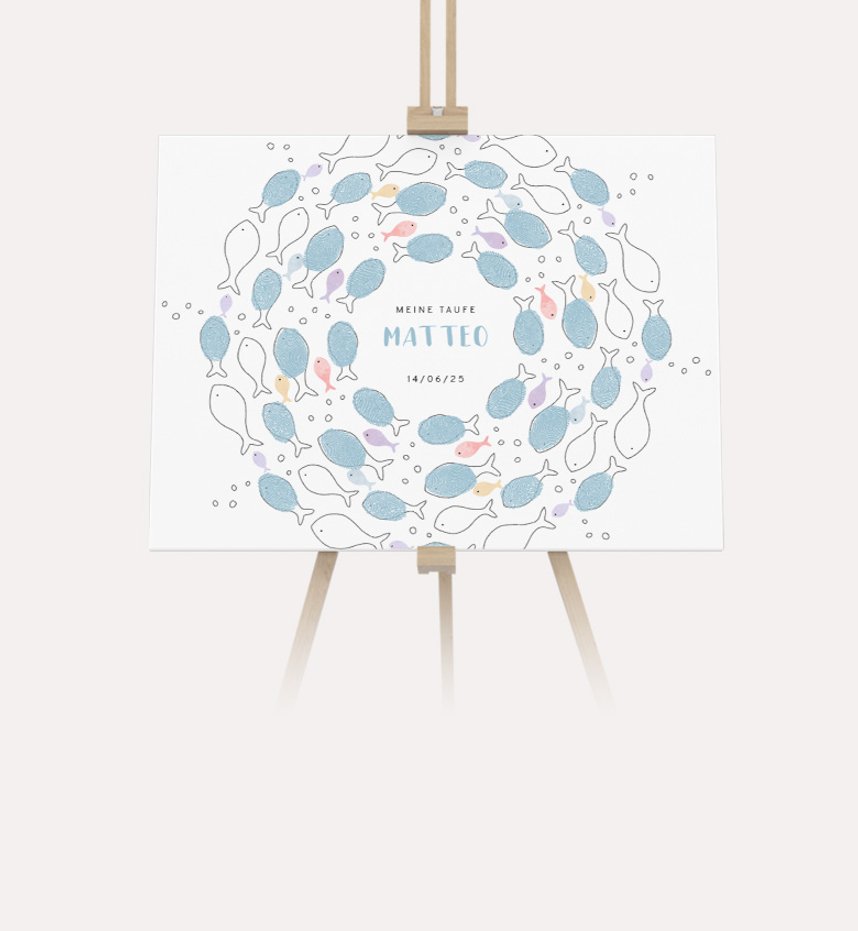 Fingerabdruckleinwand Taufe