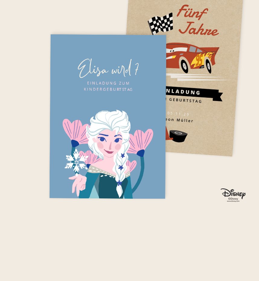Disneyinspirierte Kindergeburtstagskarten