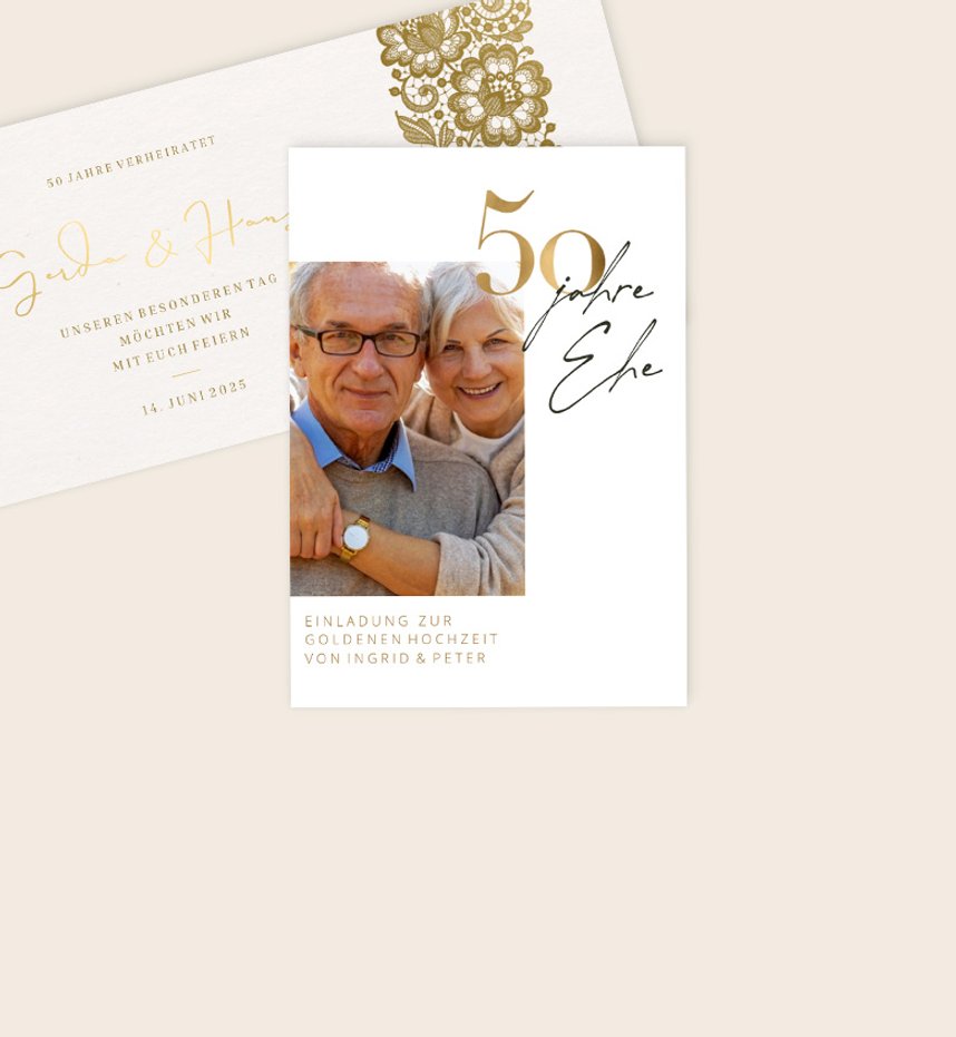 Einladungen zur Goldenen Hochzeit