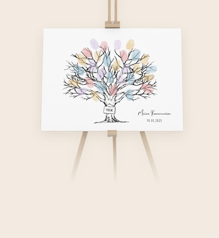 Fingerabdruckleinwände zur Kommunion