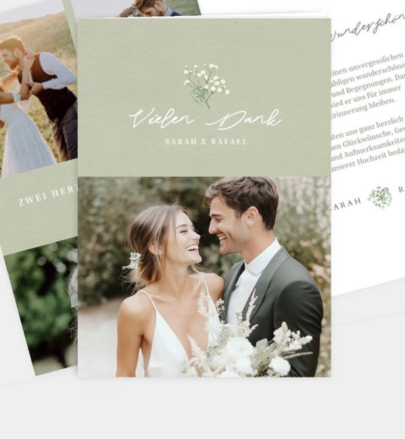 Dankeskarte Hochzeit Schleierkraut