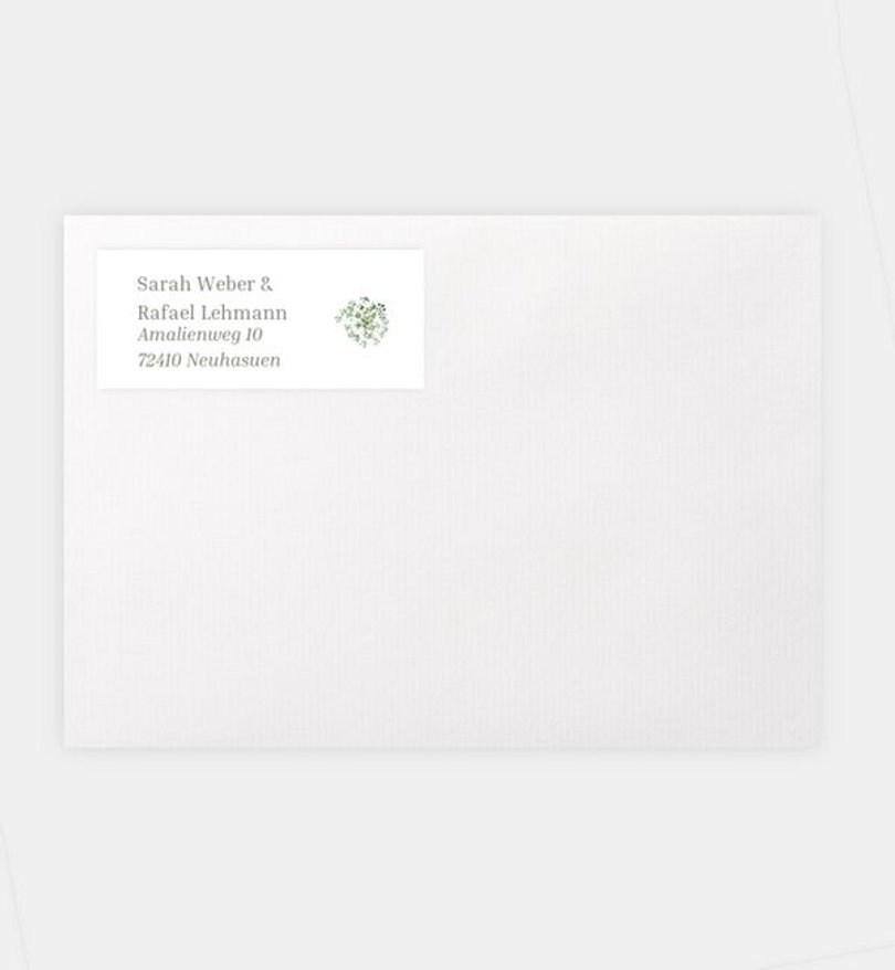 Absenderaufkleber Hochzeit Schleierkraut