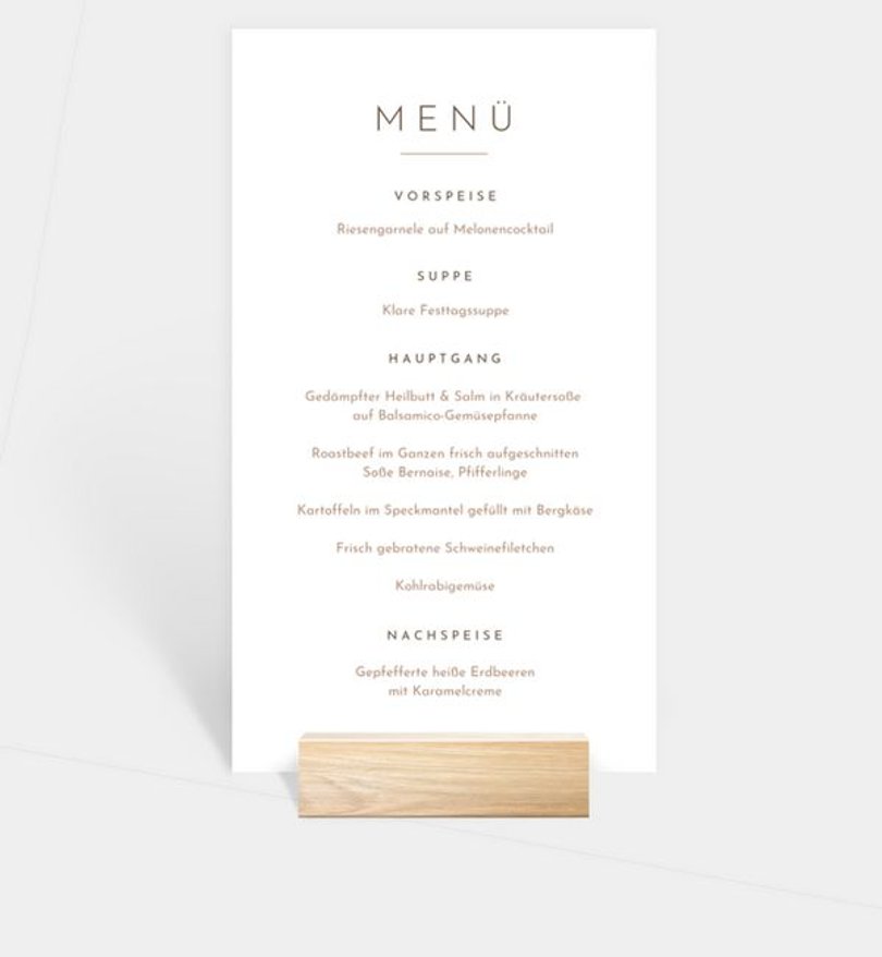 Menükarte Hochzeit Semplice