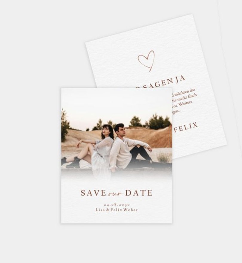 Save-The-Date Karte Hochzeit Our Romance