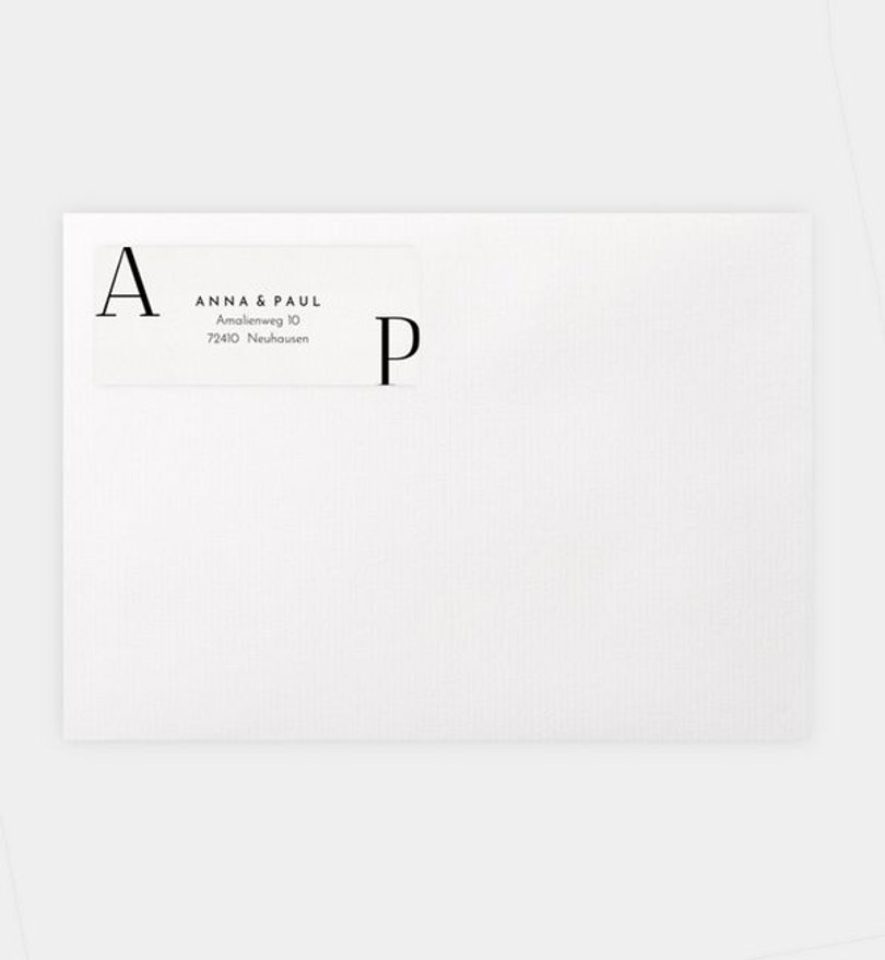 Absenderaufkleber Hochzeit Capital letters