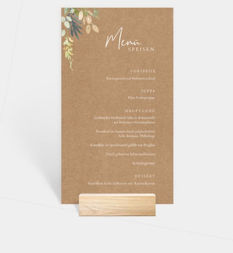 Menükarte Hochzeit Wiesenbouquet