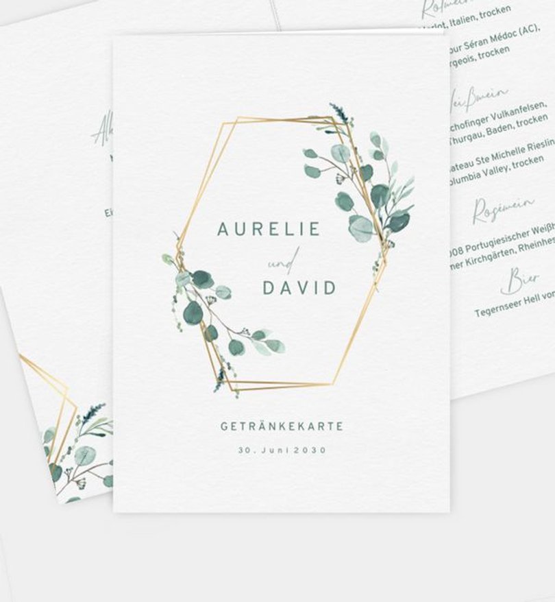 Getränkekarte Hochzeit Sommerduft