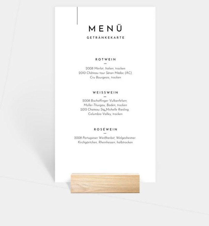 Getränkekarte Hochzeit Polaroid