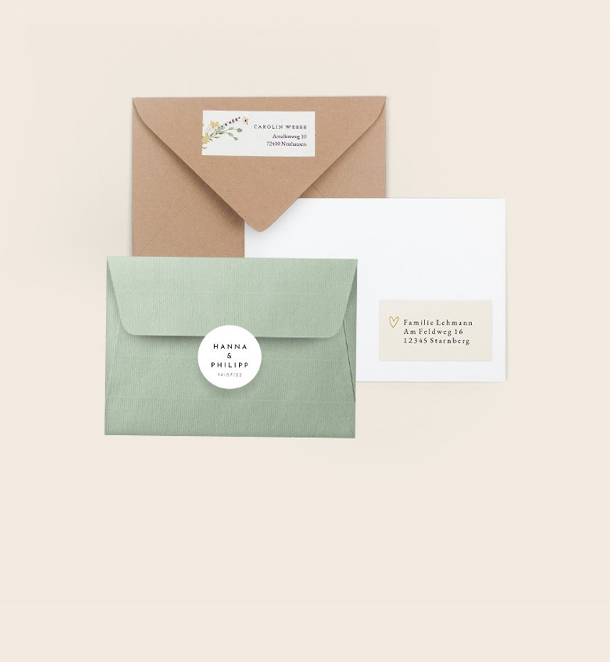 Aufkleber und Siegelsticker Hochzeit