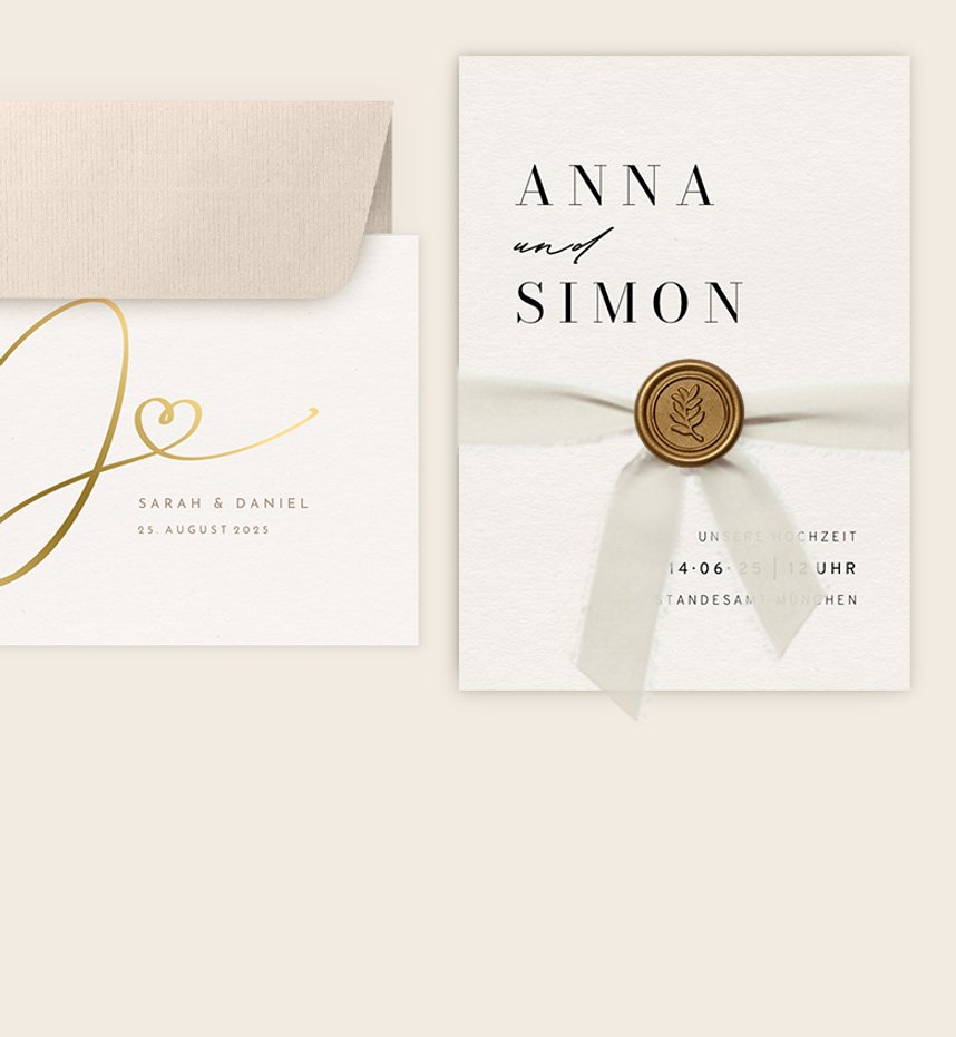 Hochzeitskarten Chiffonband